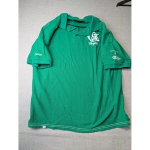 Coogi Polo Shirt Mens XL Green Cotton Pique Embroidered Lucky Country Streetwear